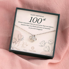 100th Birthday Love Knot Necklace