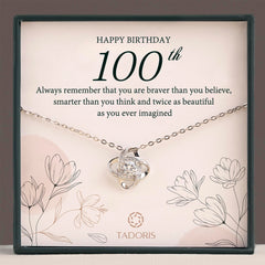 100th Birthday Love Knot Necklace