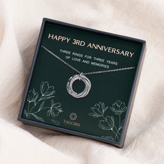 3rd Anniversary Necklace - 3 Years Anniversary Necklace - Gifts For Wife From Husband