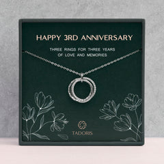 3rd Anniversary Necklace - 3 Years Anniversary Necklace - Gifts For Wife From Husband