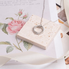 Together Since 2020 - 3 Years Anniversary Gift For Her - Interlocking Silver Necklace