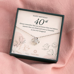 40th Birthday Necklace - Love Knot Silver Necklace - Gifts for Wife, Daughter, Girlfriend