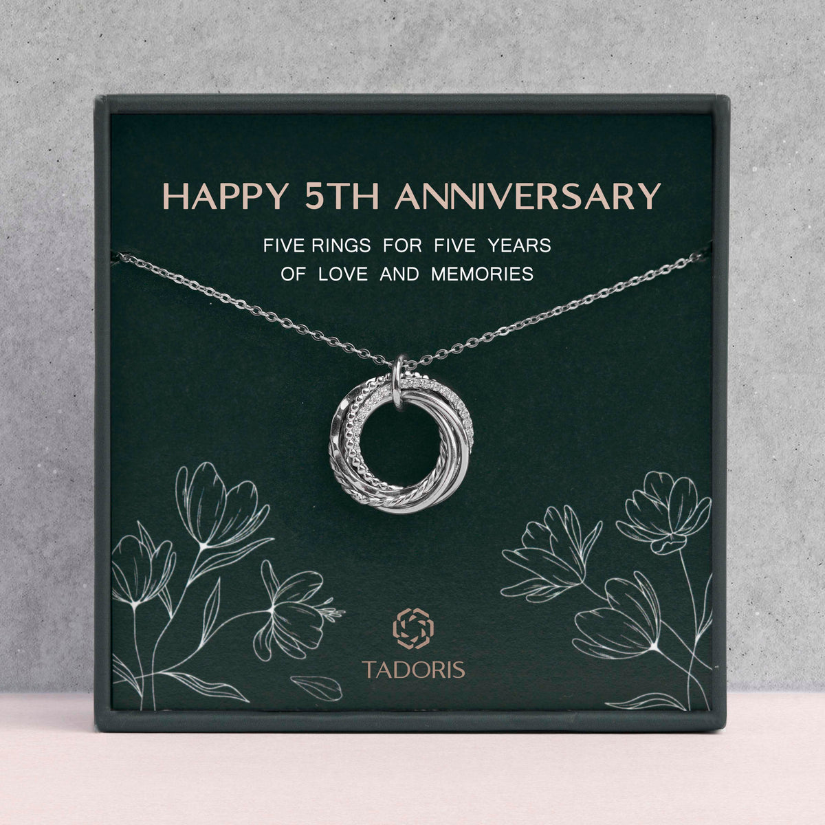 5th Anniversary Necklace - 5 Years Anniversary Necklace - Gift For Wife