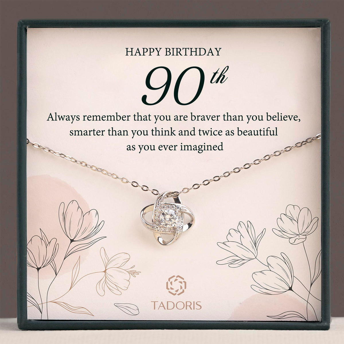 90th Birthday Necklace - 90 Years Birthday Silver Necklace