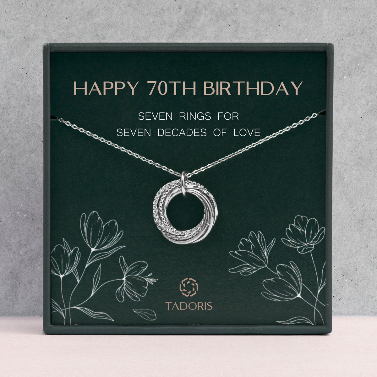 70th Birthday Necklace - 70 Years Anniversary Gifts for Her