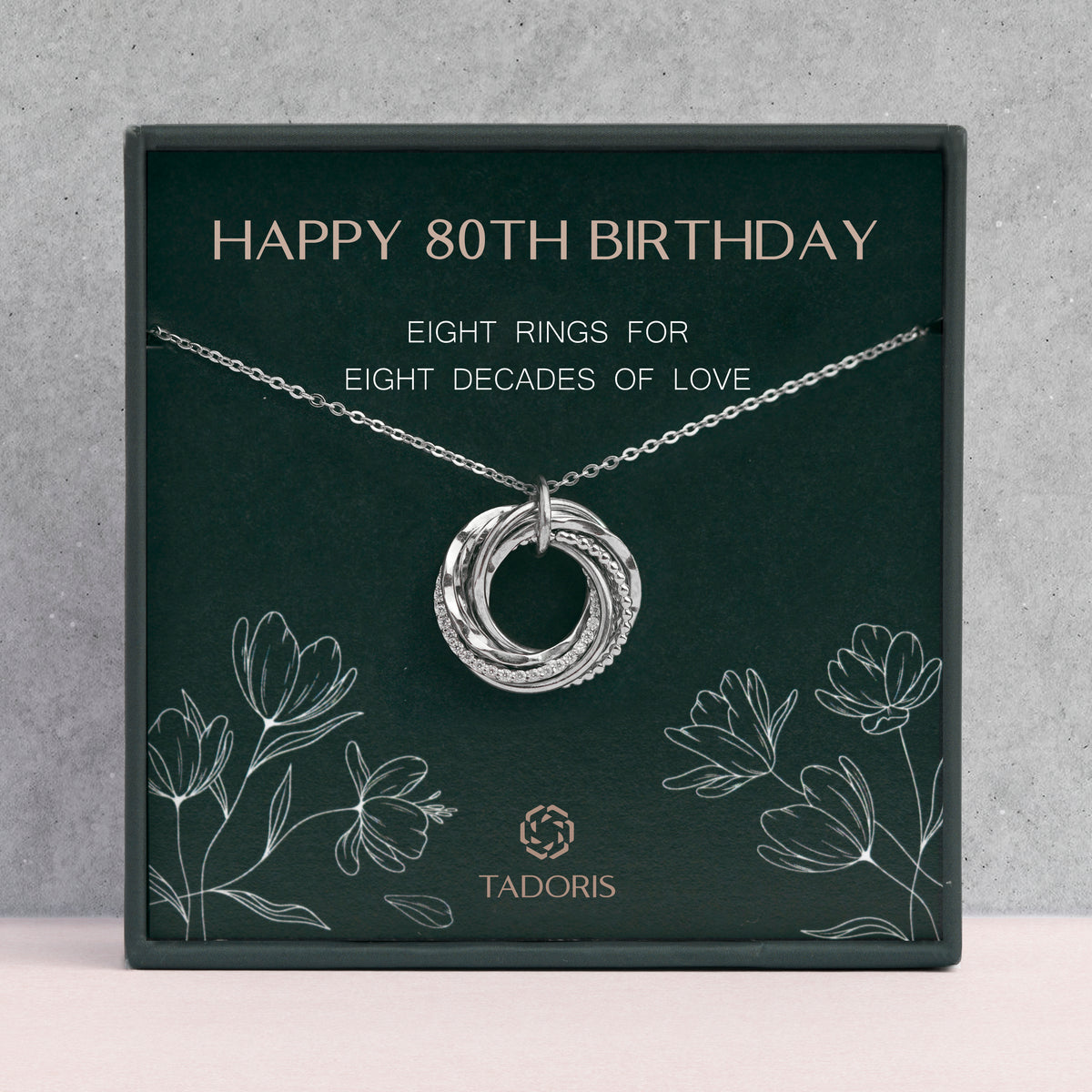 80th Birthday Necklace - 80 Years Birthday Gifts