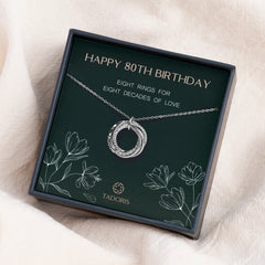 80th Birthday Necklace - 80 Years Birthday Gifts