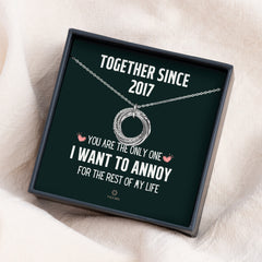 Together Since 2017 - 5 Years Anniversary Gifts For Her - 5th Anniversary Gift - Silver Necklace