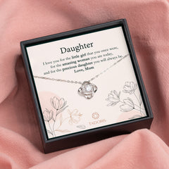 Daughter Little Girl Silver Knot Necklace