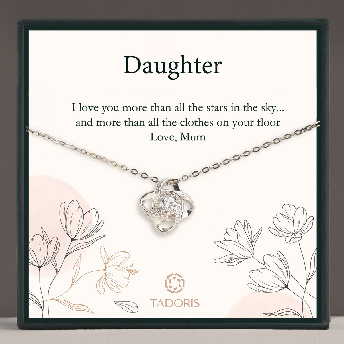 To My Daughter Love Knot Necklace - Gift For Daughter From Mom