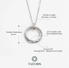 Together Since 2020 - 3 Years Anniversary Gift For Her - Interlocking Silver Necklace